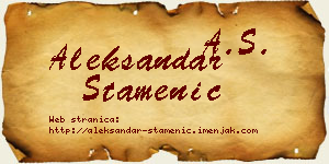 Aleksandar Stamenić vizit kartica